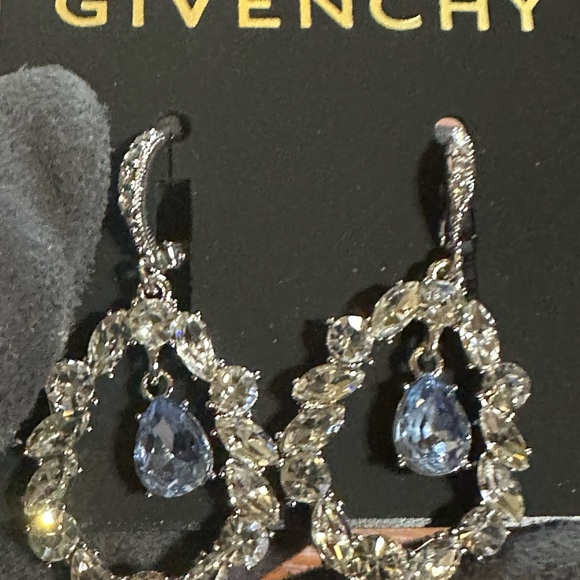 Givenchy Silver and Blue Teardrop Earrings NWT - Picture 1 of 2